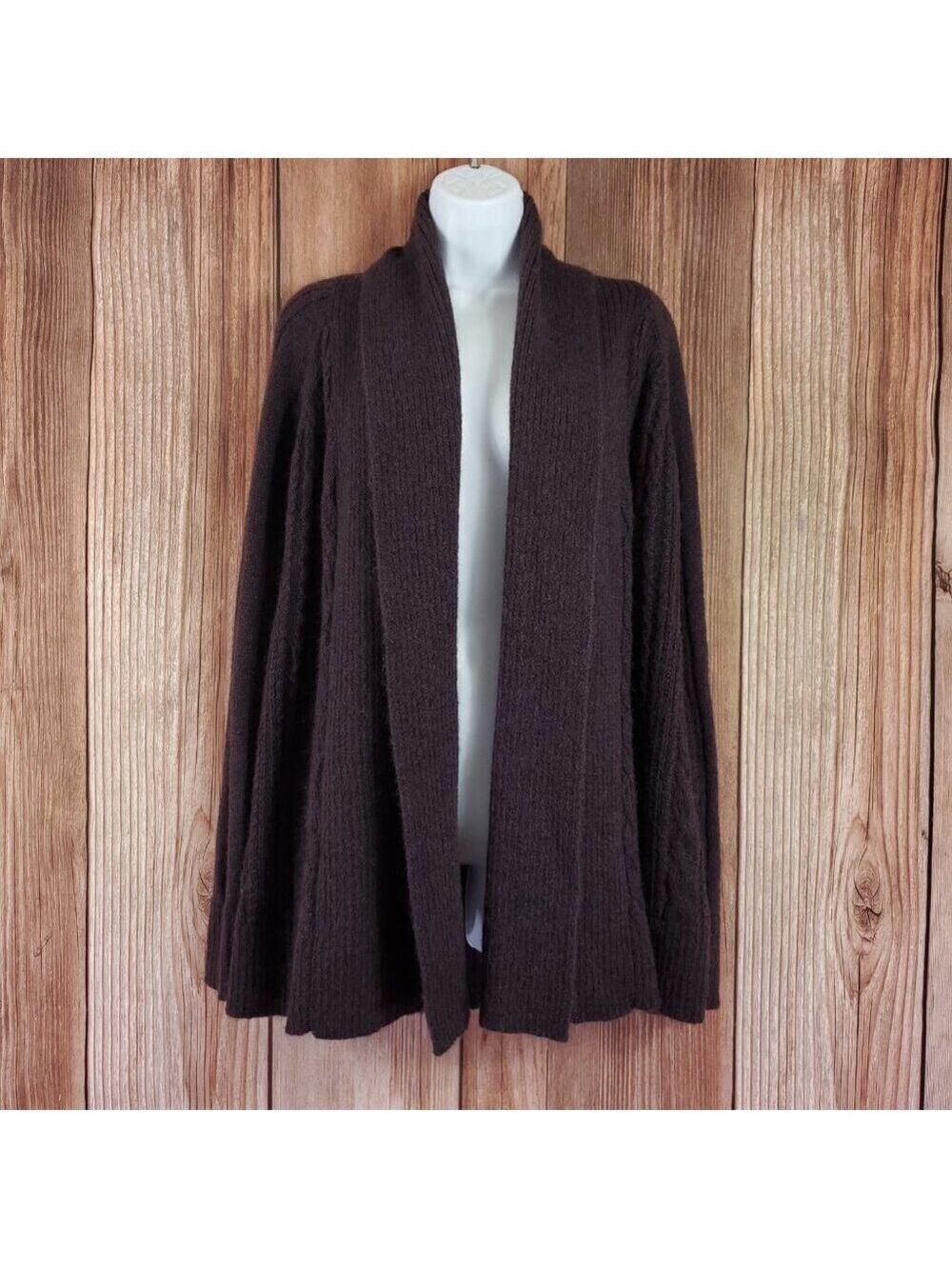 Allsaints Womens Size 10 Galaxy Flex Cardigan Mohair Wool Purple Brown